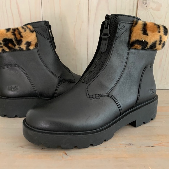UGG CZERIESA PANTHER BLACK MOTO BOOTS NEW - Picture 2 of 7